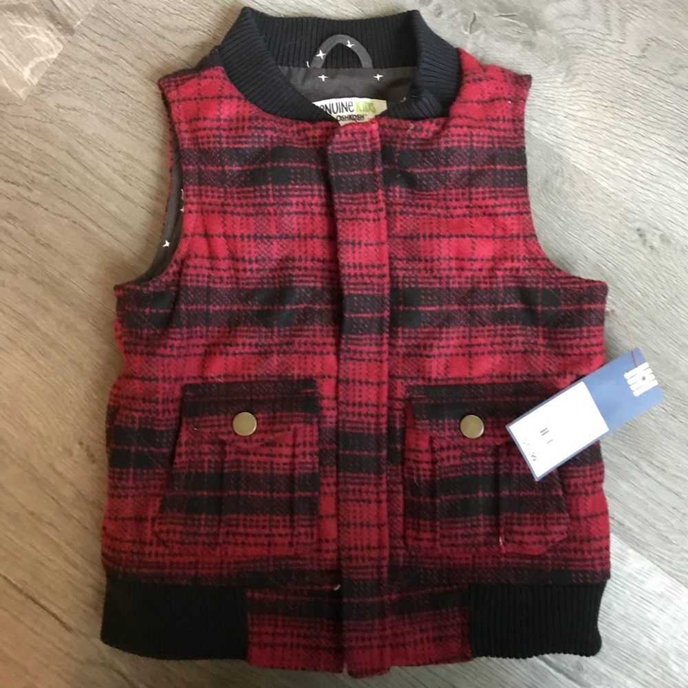 OshKosh Plaid Vest NWT